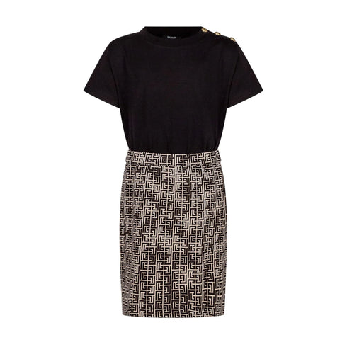 abito-logo-monogramma-balmain - NERO - vista laterale