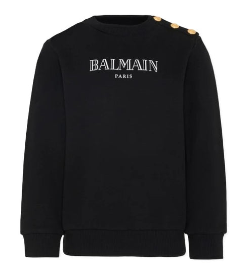 Balmain felpa nera a bottoni - vista frontale