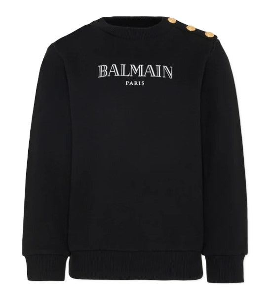 Balmain felpa nera a bottoni - vista frontale