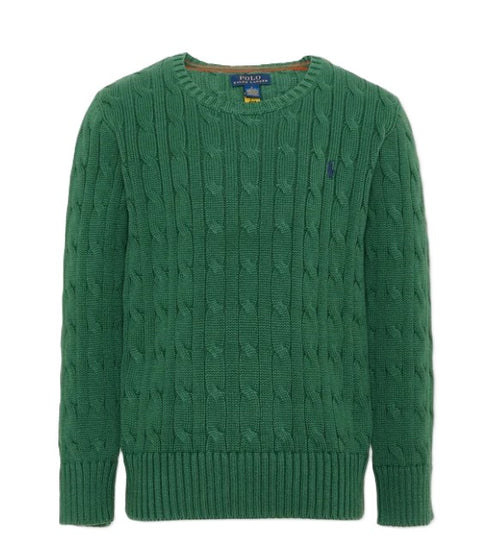 Polo ralph lauren maglia a trecce verde