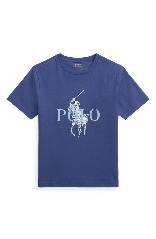 Polo ralph lauren t-shirt blu - vista frontale