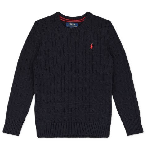 Polo ralph lauren maglia a trecce blu