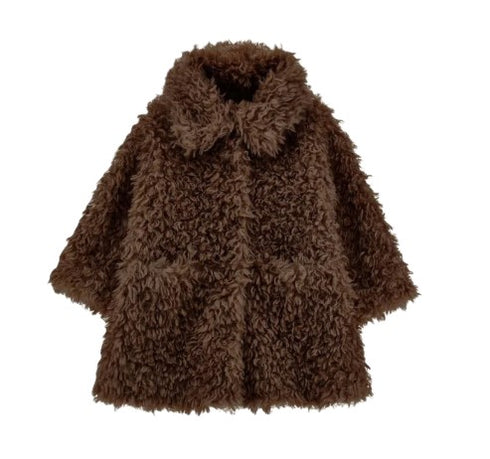 Monnalisa cappotto marrone - vista frontale