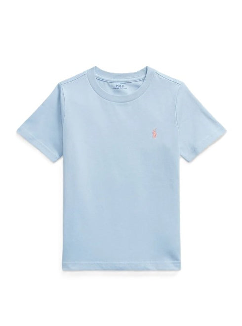 Polo ralph lauren t-shirt celeste - vista frontale