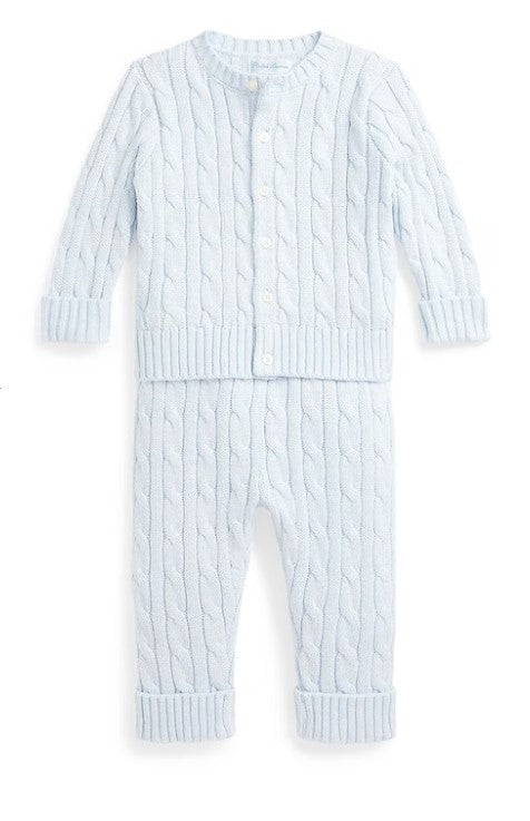 Polo Ralph Lauren completo neonato blu - vista frontale