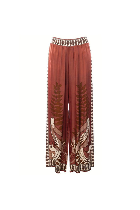 pantalone-stampa-etnica-anonyme - MARRONE - vista laterale