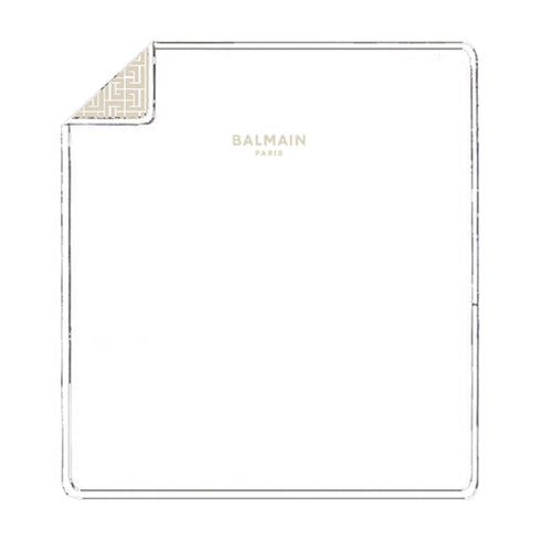 coperta-neonato-logo-balmain - BIANCO - dettaglio