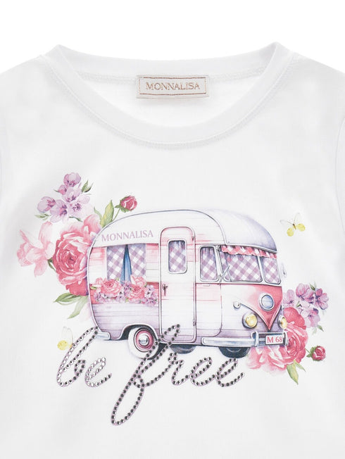 Monnalisa t-shirt bianco - vista dettaglio