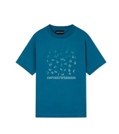 T-shirt Armani in cotone con logo per bambino - vista frontale