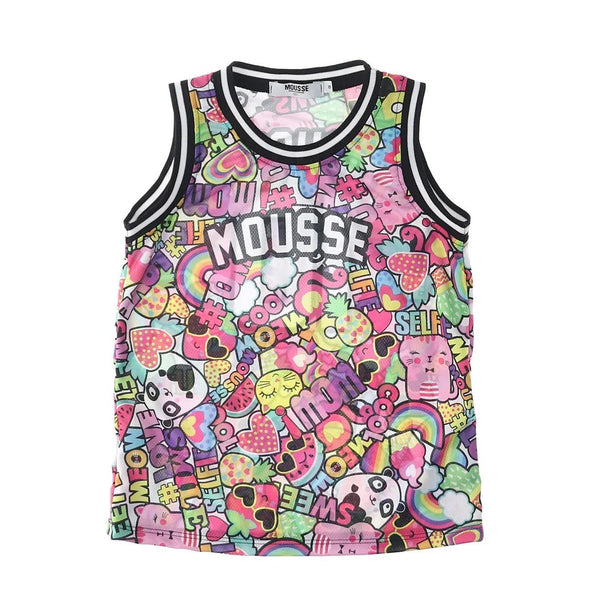 Mousse canotta basket multicolore - vista frontale