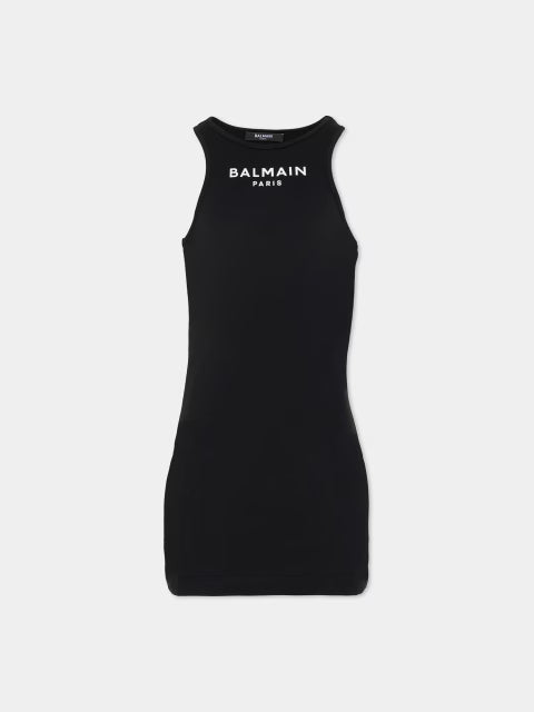 abito-con-logo-balmain - NERO - vista frontale