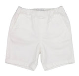Armani white Bermuda shorts and capri trousers — front view