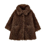 Monnalisa cappotto marrone - vista frontale