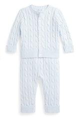 Polo Ralph Lauren blue baby set — front view
