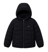 Armani blue puffer jacket — front view