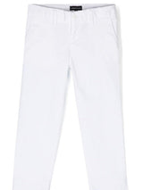 Armani white trousers — front view